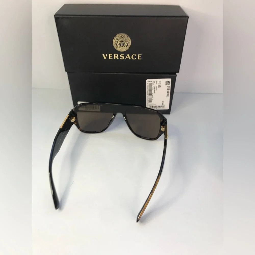 New Authentic Versace VE4436U Havana Dark Brown Sunglasses
